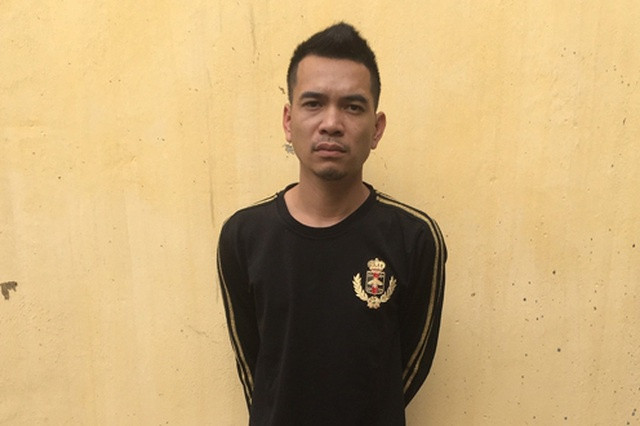 Vũ Hải Nam tại cơ quan điều tra. Ảnh: BTH