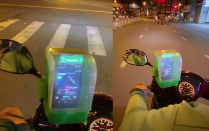 Lấy dụng cụ nhà bếp để làm 'khiên' chống cướp giật, anh xe ôm công nghệ được cho '10 điểm sáng tạo' Ảnh 2