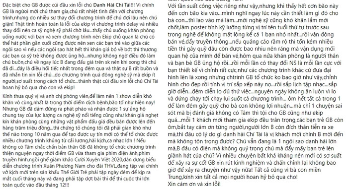 Chia sẻ dài của Lư Hoàng Gia Bảo.