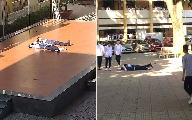 Thất tình cộng điểm kém, đôi bạn thân có hành động lạ lẫm giữa sân trường khiến dân tình chú ý Ảnh 2