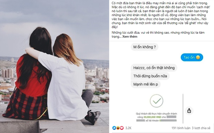 Pha xử lí đi vào lòng người: Thấy bạn buồn, cô gái liền chuyển 30 triệu động viên Ảnh 2