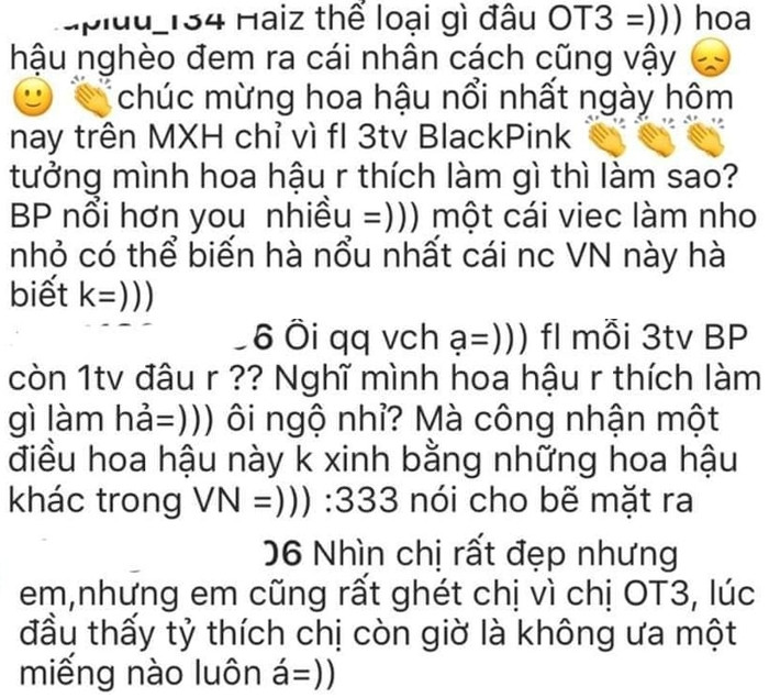 Xuất hiện nhiều bình luận chỉ trích Đỗ Thị Hà trên Instagram vì cô không follow Jisoo của BlackPink.