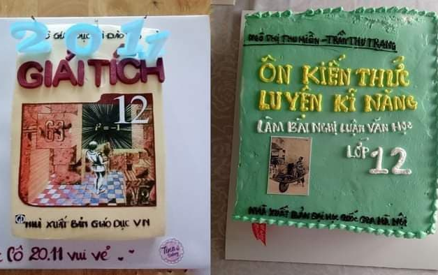 Giới học trò khoe loạt bánh kem độc lạ mừng 20/11, ấn tượng nhất là những chiếc bánh in hình SGK Ảnh 2