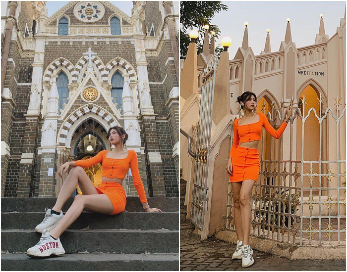 Các kiểu váy ôm mang màu sắc nổi bật cũng được người đẹp ưa thích. 