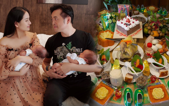 Gia đình Khắc Việt, Dương Khắc Linh mừng đầy tháng cặp song sinh hoành tráng Ảnh 2
