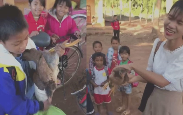 Học trò bẽn lẽn lấy ra từ trong bao tải món quà đặc biệt tặng cô giáo nhân dịp 20/11 Ảnh 2