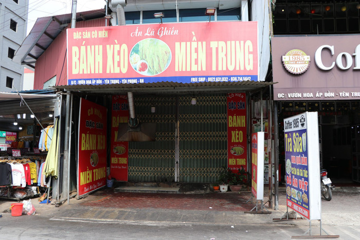 Quán bánh xèo nơi xảy ra sự việc