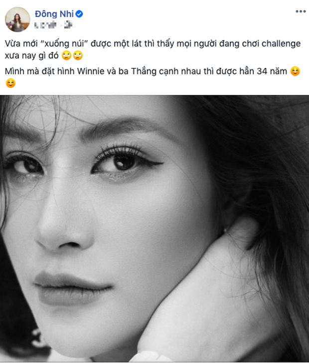 Đông Nhi ngầm thừa nhận con gái Winnie giống ông xã Ông Cao Thắng của cô như đúc và nếu đặt hình 2 bố con cạnh nhau sẽ thấy bé như một phiên bản nhí 34 năm trước của bố