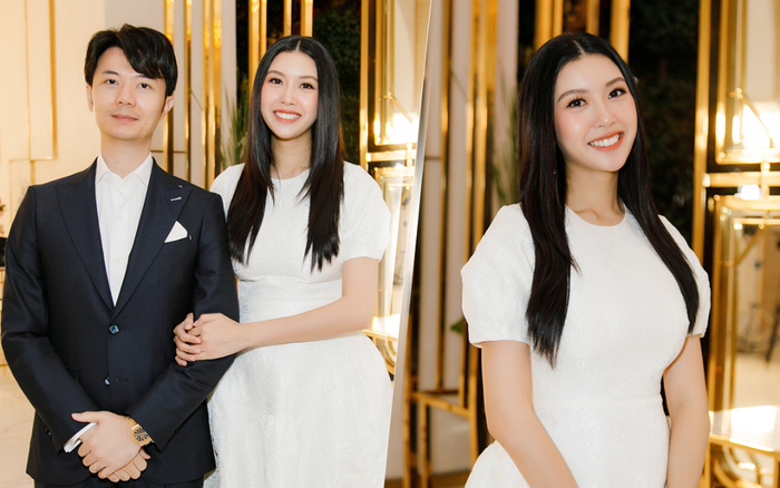 Thúy Vân xinh đẹp rạng rỡ, được ông xã Nhật Vũ hộ tống tái xuất sau khi hạ sinh con đầu lòng Ảnh 2