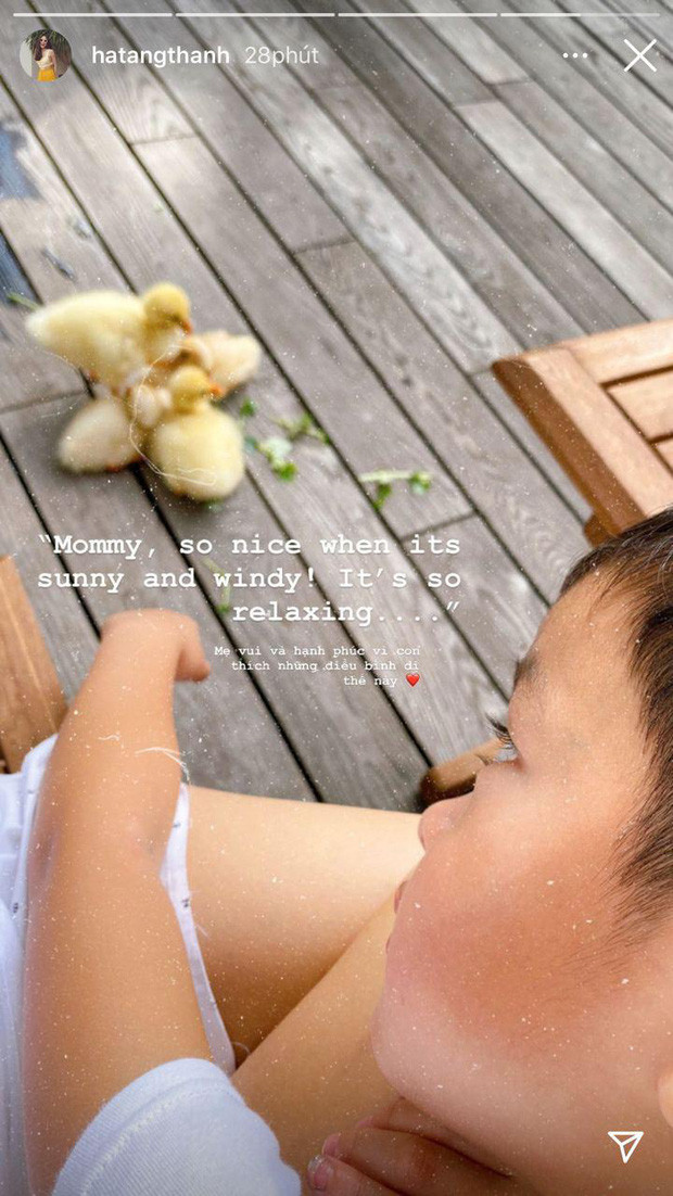 Lần hiếm hoi Tăng Thanh Hà khoe ảnh cận mặt con trai đầu lòng. 