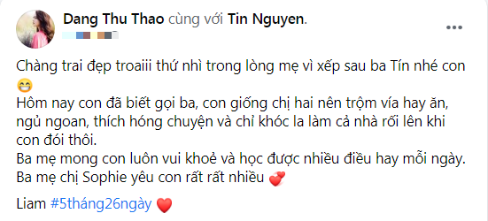 Ông xã Đặng Thu Thảo phá lệ đăng ảnh con trai, kèm lời 'ghen tuông' đến nàng Hậu Ảnh 2