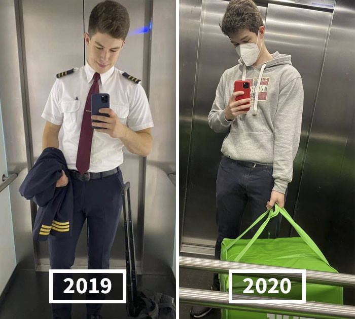 Roman Savin nổi tiếng sau bức ảnh chụp anh làm công việc khác nhau vì dịch COVID-19.