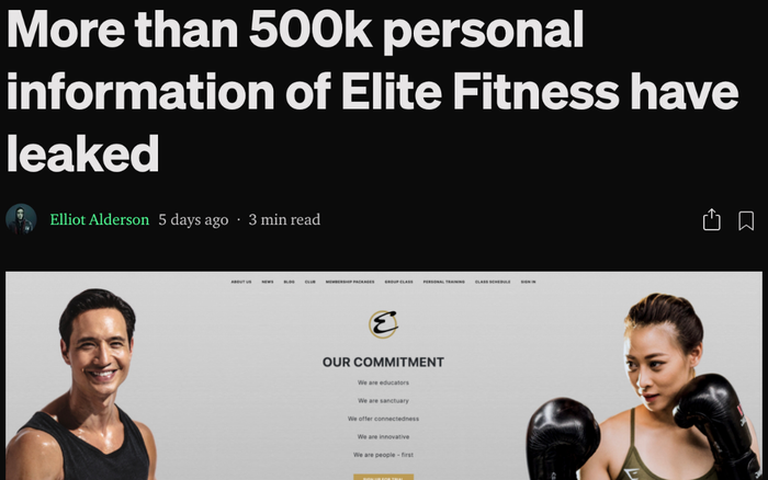 Elite Fitness bị lộ dữ liệu hơn 500.000 khách hàng? Ảnh 2