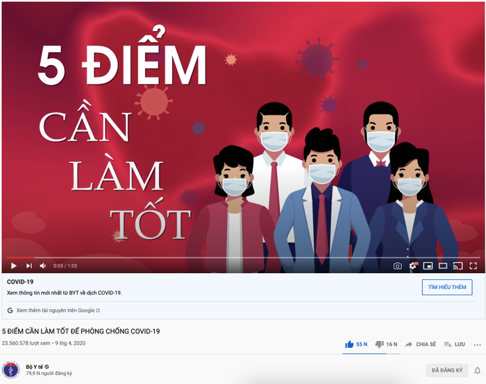 10 Video Nổi bật nhất YouTube Việt Nam năm 2020: Bất ngờ khi Bộ Y tế cũng góp mặt! Ảnh 2