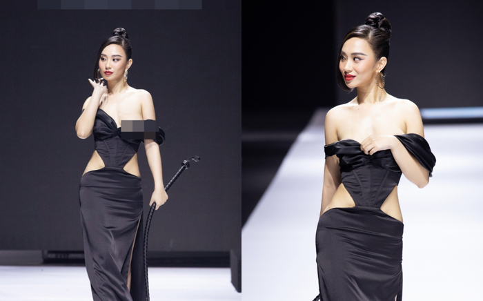 Nữ người mẫu lộ ngực trên sàn diễn vẫn tự tin catwalk, khán giả vỗ tay tán thưởng Ảnh 2