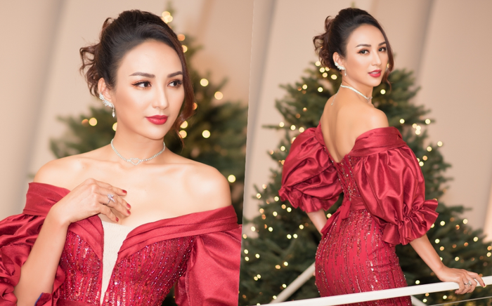 Hoa hậu Ngọc Diễm khoe vai trần gợi cảm, 'áp lực' vì con gái khi tham gia Vietnam Why Not Ảnh 2