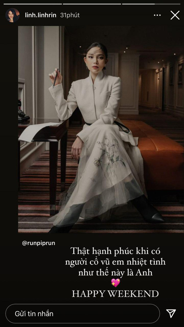 Linh Rin gửi lời cảm ơn đến Phillip Nguyễn vì luôn cổ vũ mình.