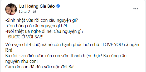 Con gái bật mí điều ước ngày sinh nhật khiến Gia Bảo nghẹn ngào xúc động Ảnh 1