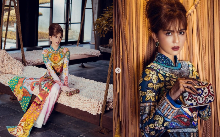 Không cần khoe da hở thịt, Ngọc Trinh vẫn mê hoặc thiên hạ với đường cong tuyệt phẩm e ấp trong tà áo dài Ảnh 2