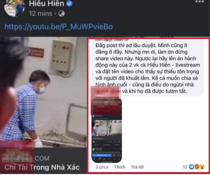 Dân mạng phẫn nộ khi Hiếu Hiền đăng tải clip nhạy cảm của nghệ sĩ Chí Tài với tiêu đề thiếu tôn trọng Ảnh 1