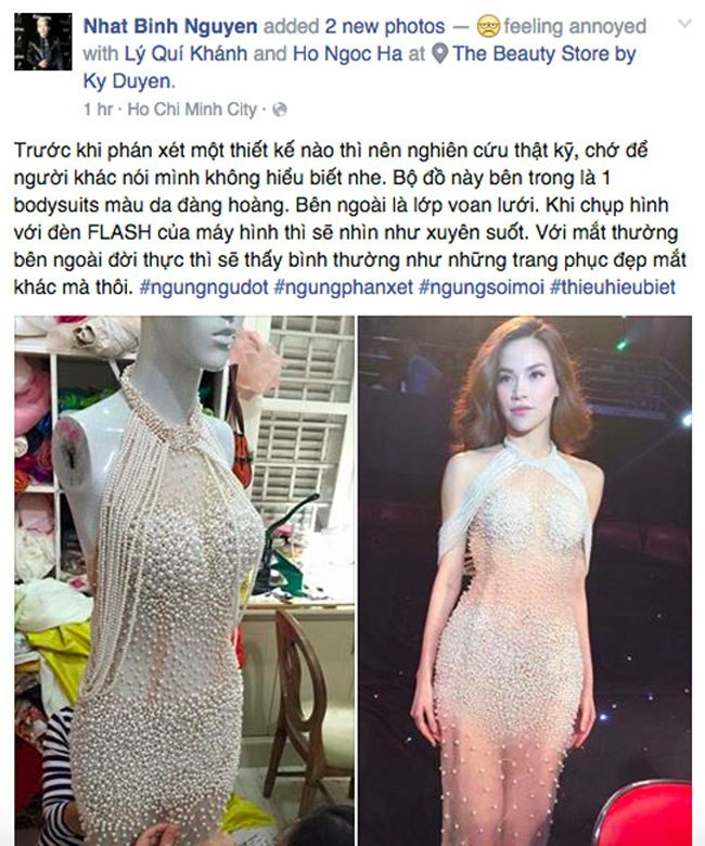 Dù NTK, stylist có lên tiếng giãi bày nhưng bộ cánh này vẫn khiến Hà Hồ phải nhận án phạt vì độ táo bạo không đúng lúc. 