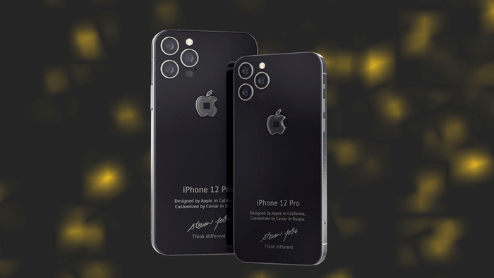 Bản độ iPhone 12 Pro‌ Jobs 4 phiên bản titanium đen siêu bền. (Ảnh: Caviar)