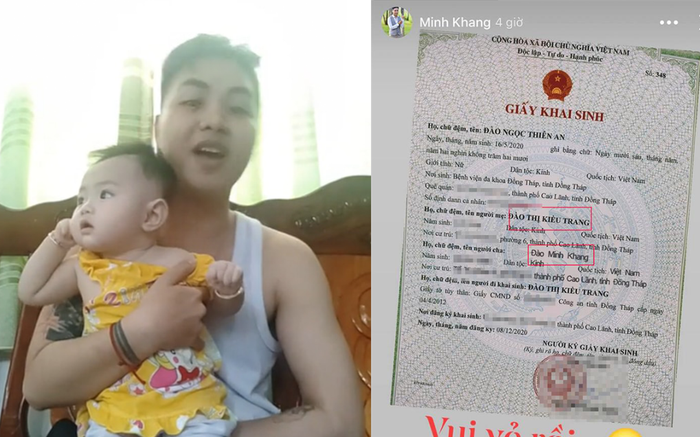 Minh Khang khoe giấy khai sinh của con nhưng điều bất thường nằm ở chi tiết này Ảnh 2