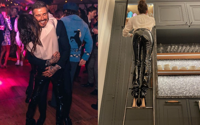 Victoria Becham diện quần latex nóng bỏng để 'đi đu đưa' cùng chồng Ảnh 2