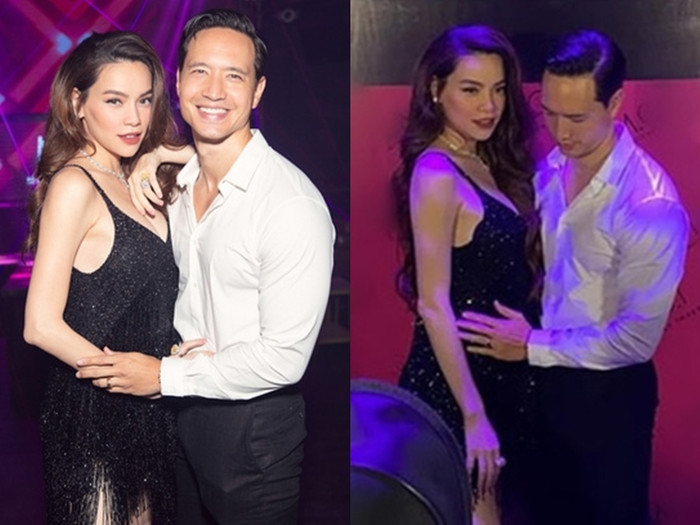 Kim Lý từng 'để lộ' tin vui Hà Hồ mang thai khi vô tình đặt tay xoa bụng vợ giữa sự kiện.