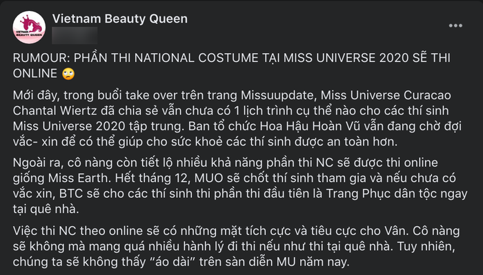 Rộ tin Miss Universe thi Trang phục dân tộc trực tuyến: Khánh Vân không thể đưa áo dài lên sân khấu? Ảnh 1