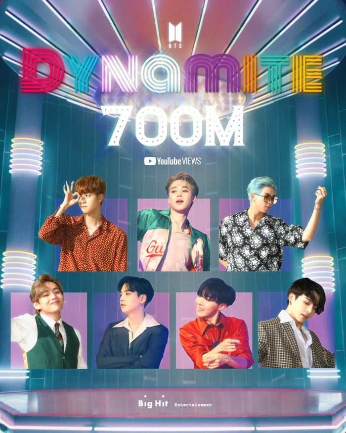 MV Dynamite đã chính thức cán mốc 700 triệu lượt xem trên Youtube.