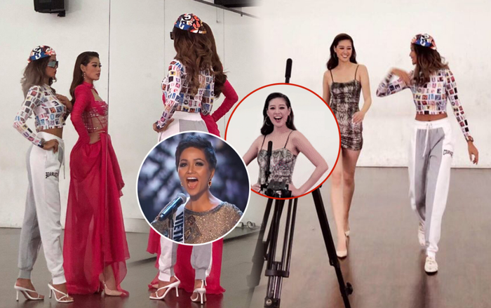Khánh Vân luyện catwalk cùng H'Hen Niê, hô vang 'Việt Nam' trong niềm tự hào: Fan khen ngợi body gợi cảm Ảnh 2