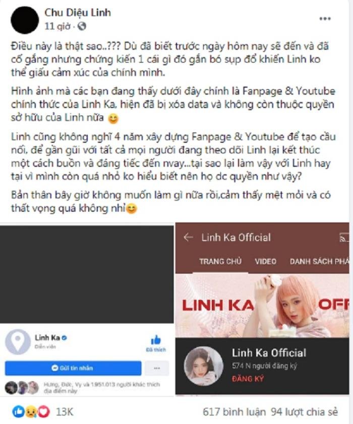 Hotgirl Linh Ka bất ngờ thông báo Fanpage và YouTube 'bay màu' sau 4 năm xây dựng Ảnh 5