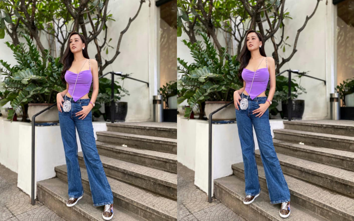 Mai Phương Thúy diện áo yếm khoe trọn vòng eo nhỏ xíu khó tin khi đi chơi Giáng Sinh Ảnh 2