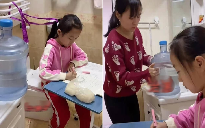 Trị con gái lười học, người mẹ chuyển bàn học vào trong nhà vệ sinh khiến dân tình tranh cãi dữ dội Ảnh 2