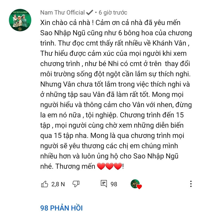 Đỗ Khánh Vân lên tiếng về ồn ào tập 4 Sao Nhập Ngũ Ảnh 2