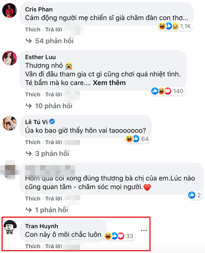 Trấn Thành hóm hỉnh để lại bình luận nghi ngờ giới tính của Nam Thư.