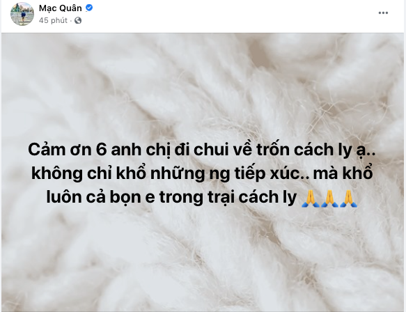 Hết thời gian cách ly tập trung, Mạc Hồng Quân 'dở khóc dở cười' khi chưa được về nhà vì lí do này Ảnh 1