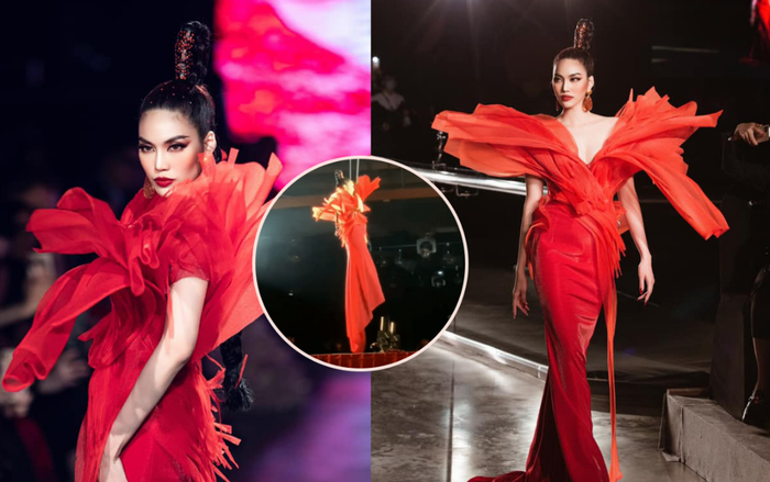 'Mẹ bỉm' Lan Khuê treo mình trên dây cáp diễn Vedette lộng lẫy, xứng danh 