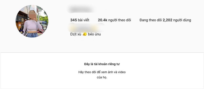 Trước đó, cô nàng có khoảng 20.000 lượt theo dõi khi khoá trang cá nhân