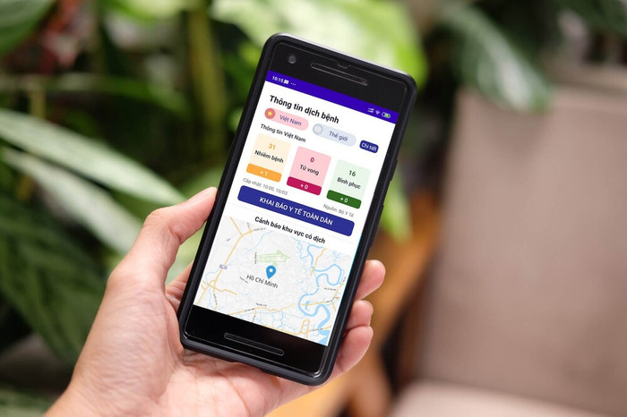 Giao diện chính của ứng dụng NCOVI do Bộ Y tế kết hợp cùng Bộ Thông tin và Truyền thông Việt Nam phát triển. Ảnh: Travellive