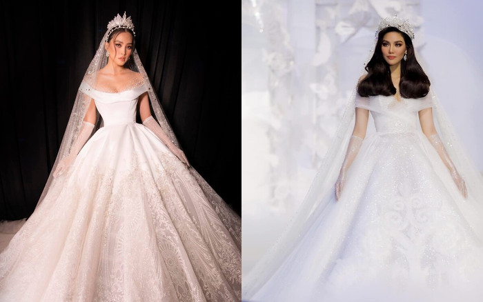 Hoa hậu Tiểu Vy & Lan Khuê khoe điểm vàng hút mắt với váy cưới công chúa cổ tích Ảnh 2