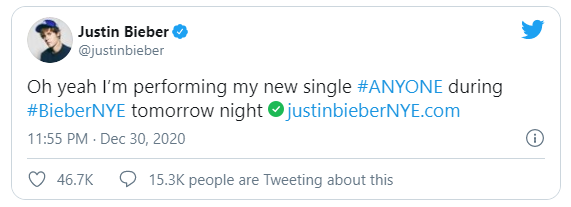 Dòng Tweet của Justin 