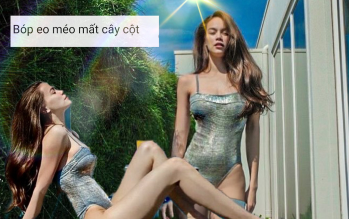 Hà Hồ không cưỡng được ham muốn 'sống ảo', bóp eo méo tường cong cột Ảnh 2