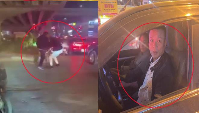 Hình ảnh tài xế xe bán tải hành hung nam thanh niên.