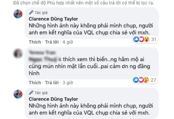 Dũng Taylor lên tiếng phủ nhận trước thông tin chụp ảnh cận mặt cố nghệ sĩ Vân Quang Long.&nbsp;