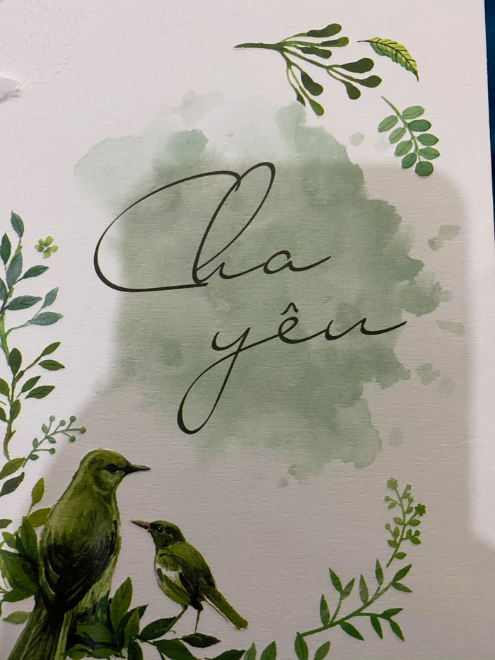 Chiếc thiệp Công Lý nhận được từ con trai trong ngày cưới 