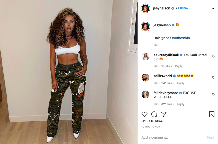 Jesy Nelson 'phá cách' với mái tóc xoăn hoang dại cùng cơ bụng săn chắc để đón mừng năm mới Ảnh 5