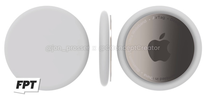 Bản dựng AirTags‌ mà Jon Prosser từng hé lộ trước đó. (Ảnh: @jon_prosser x @CConceptCreator)