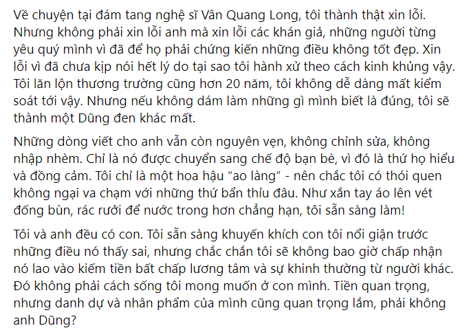 Hoa hậu Thu Hoài đăng status yêu cầu Dũng Taylor xin lỗi gia đình cố nghệ sĩ Chí Tài Ảnh 5